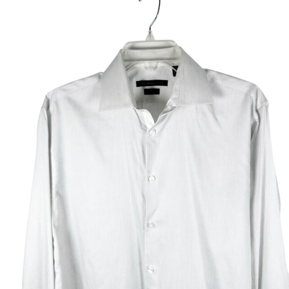 John Varvatos Regular Fit Button shirt Logo Cotton Stretch Mens size 15.5 34/35 - Picture 7 of 11